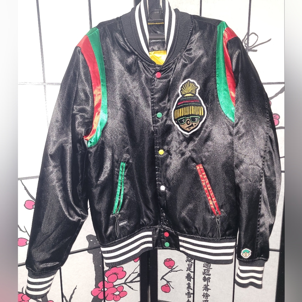 Trukfit Black and Yellow Satin Jacket (Lil Wayne Brand)